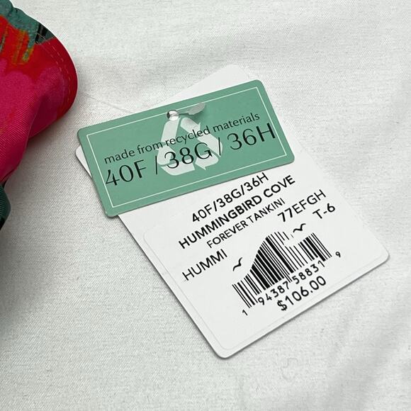 Sunsets Tankini Top 38G Hummingbird Cove NWT $106 Adjustable Strap Underwire - Picture 4 of 14